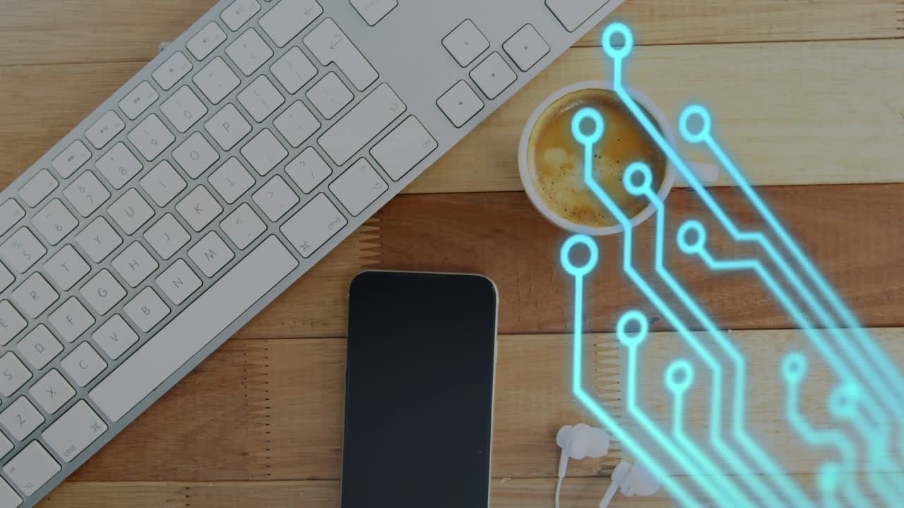 Animation of network of connections over office