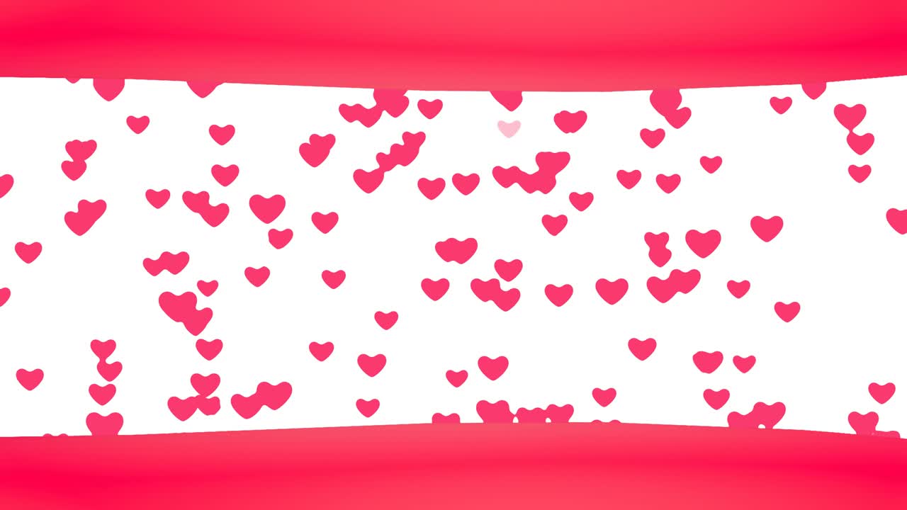 루프 크리에이티브 플라잉 하트 배경: 연결된 플로팅 하트