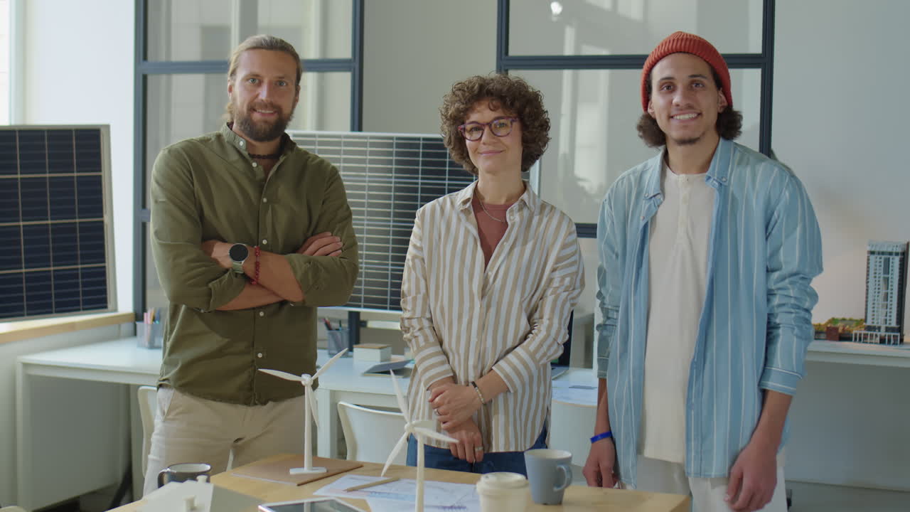 Group Portrait of Renewable Energy Engineers in Office