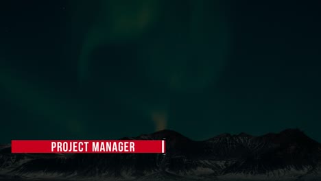 northern lights over icelandic mountains with nameplate