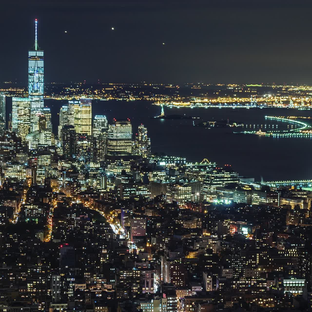 맨해튼 뉴욕 - 공중 저속 촬영 1