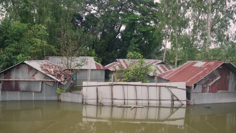 flooded house of northern bangladesh