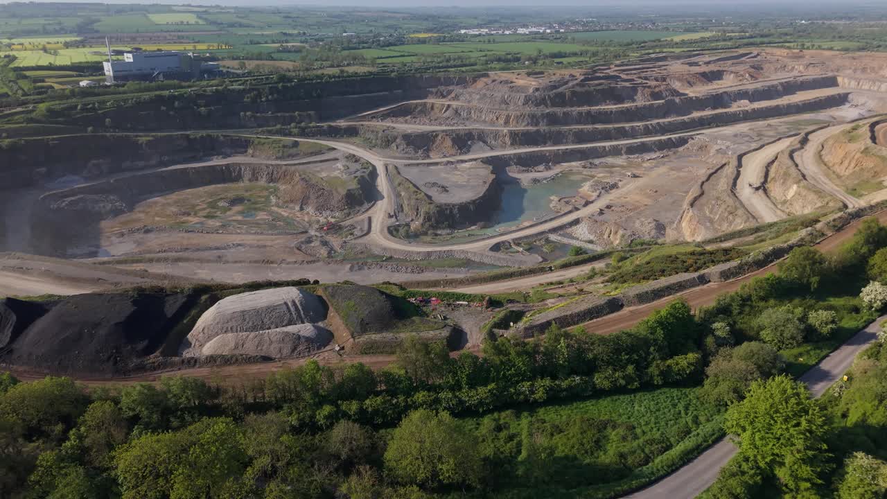 Vast Irish cement quarry near Drogheda, showcasing expansive landscape
