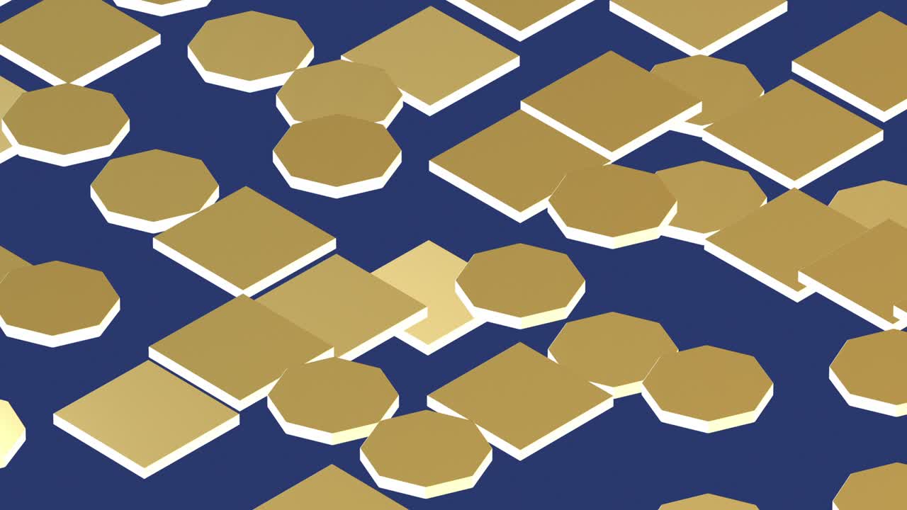 사각형 및 육각형 모양의 추상적인 애니메이션이 미묘하게 위아래로 움직입니다.