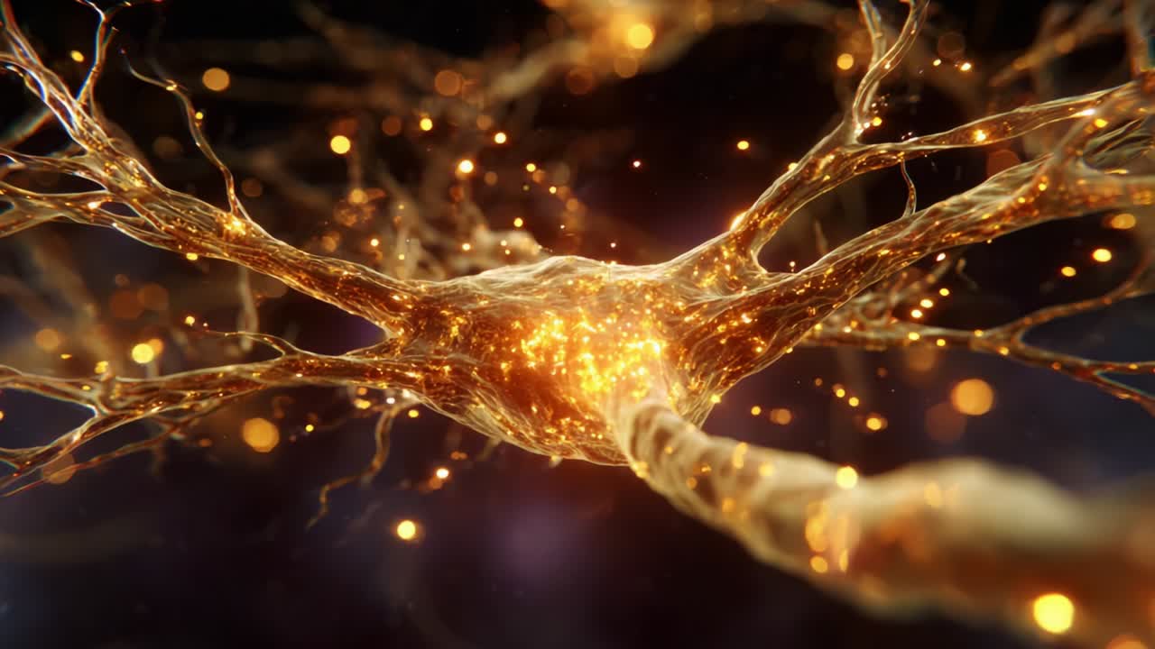 A Stunning Visualization of Neural Activity: Delving Deep into the Intricate Structure and Polish of Neurons Exhibiting Glowing Synaptic Connections and Fascinating Electric Pulses