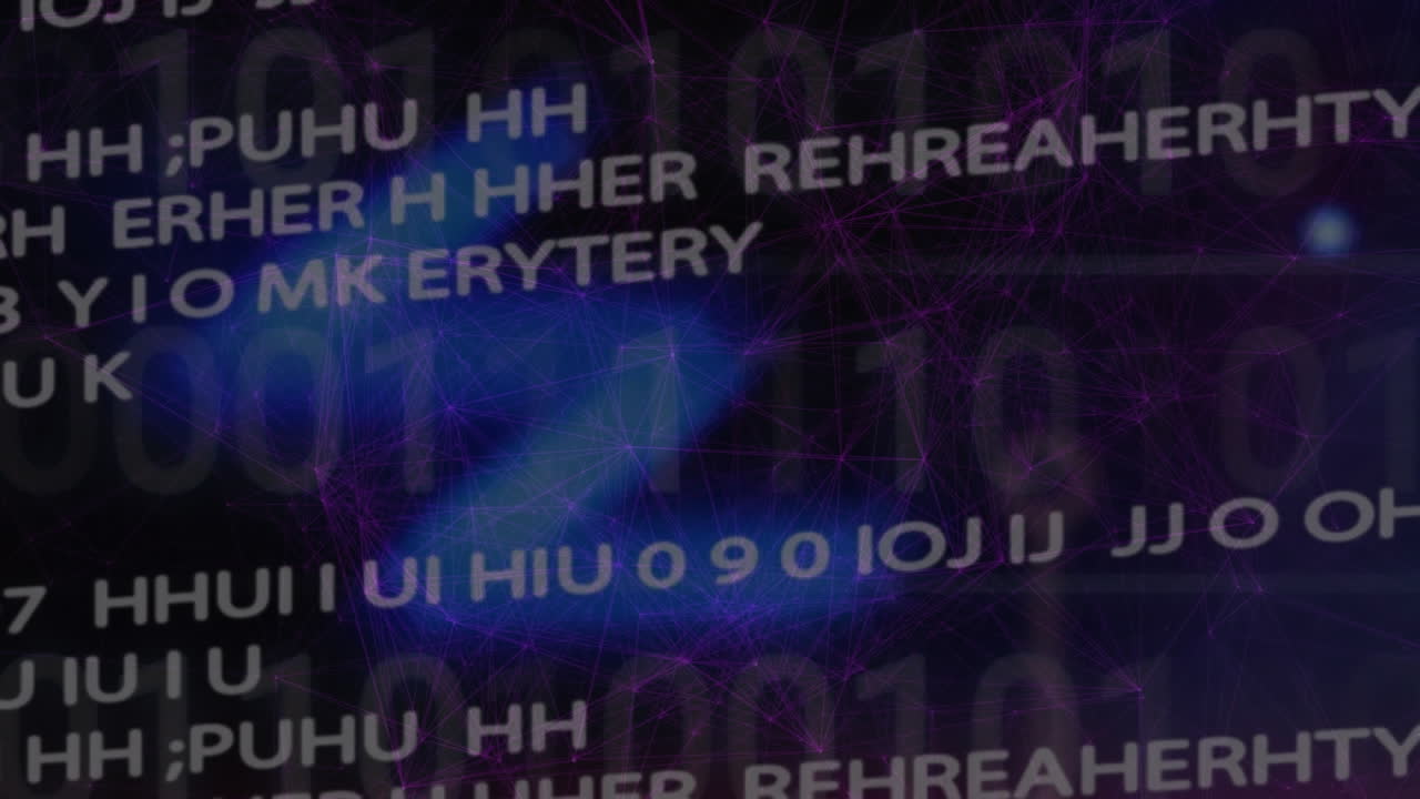 Animation of network of connections over data processing