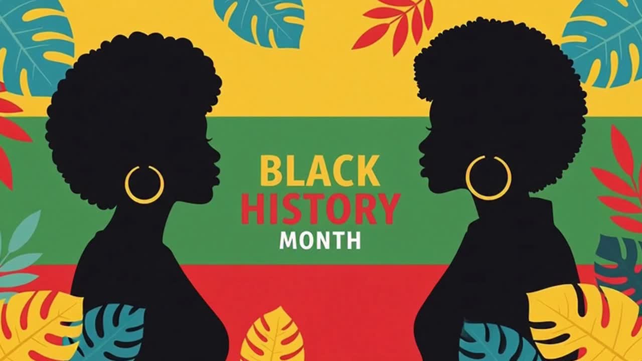 Animated black history month celebration banner