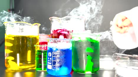 colorful chemical reaction experiment