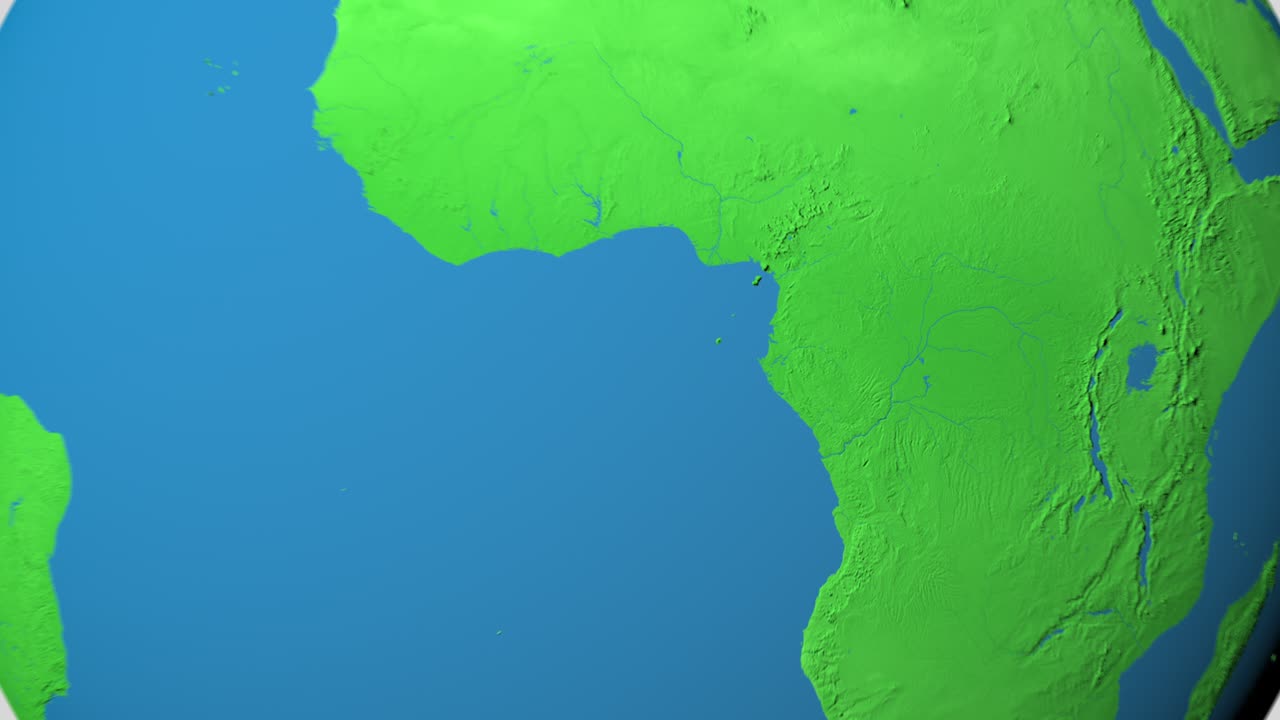 가본의 3d 지도를 확대합니다.