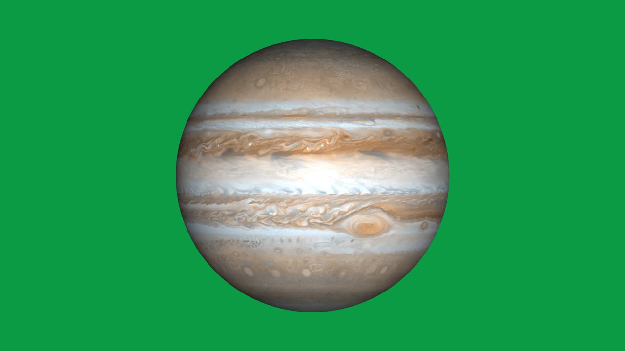 hermoso planeta de júpiter animación. júpiter está girando. el planeta gigante de júpiter de la galaxia de la vía láctea.
