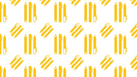 animation of yellow pens on white background