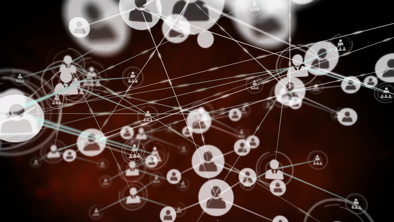 Animation of network of connections with icons