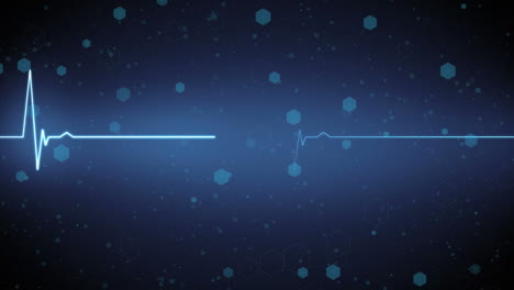 animación de los latidos del corazón y procesamiento de datos sobre fondo negro