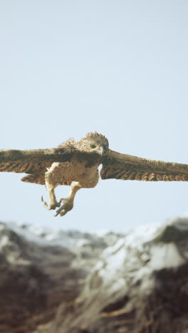 majestic eagle soaring over snow-capped mountains