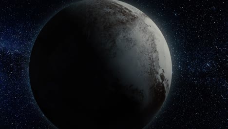 planet pluto. beautiful 3d animation of the pluto planet rotates with alpha channel. planet pluto animation