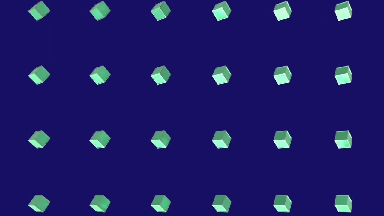 보라색 바탕에 있는 초록색 사각형의 애니메이션