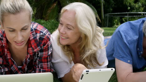 happy family using technology