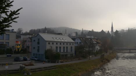 switzerland sunset sun light adliswil sihl riverside city panorama 4k