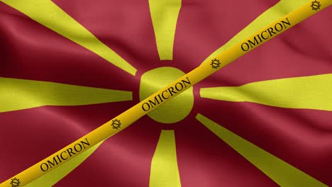 variante omicron y franja de prohibición en la bandera de macedonia - bandera de macedonia