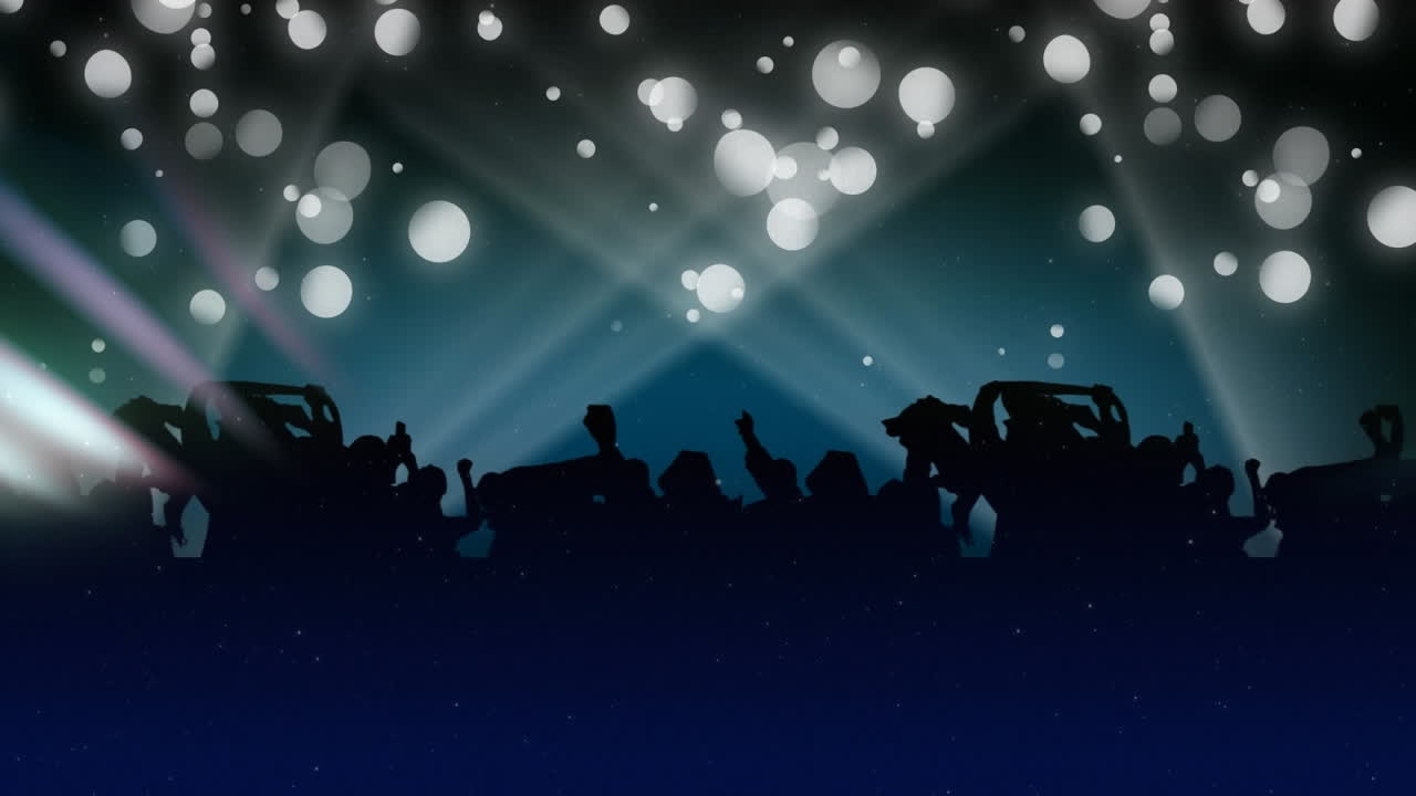 스 위에서 춤추는 사람들의 애니메이션