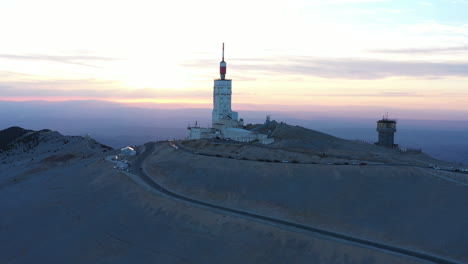 summit of the mont ventoux scientific observatory and antenna famous mountain