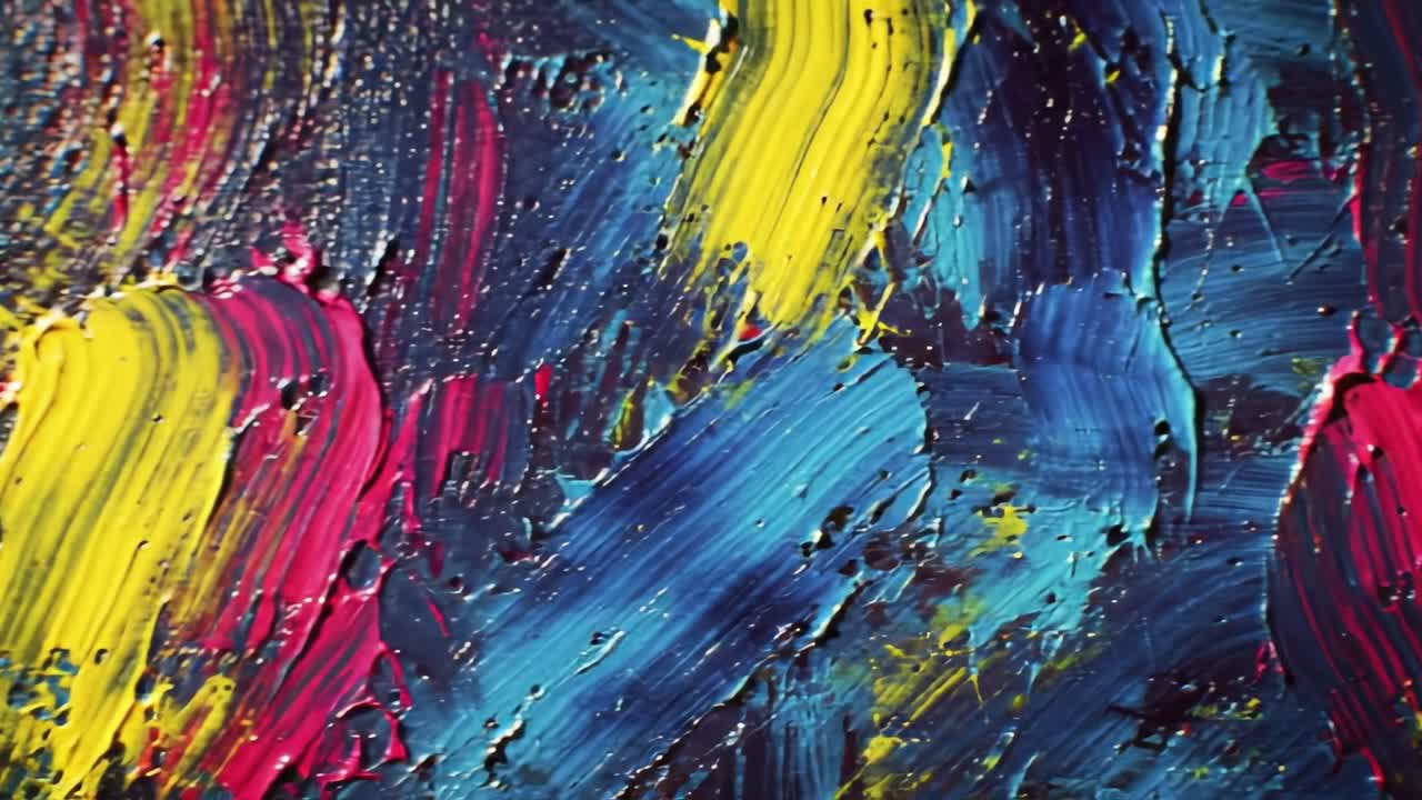 pintura abstracta con colores atrevidos