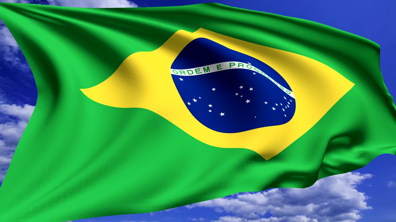 Brasiliens flag (loopende, alfakanal)