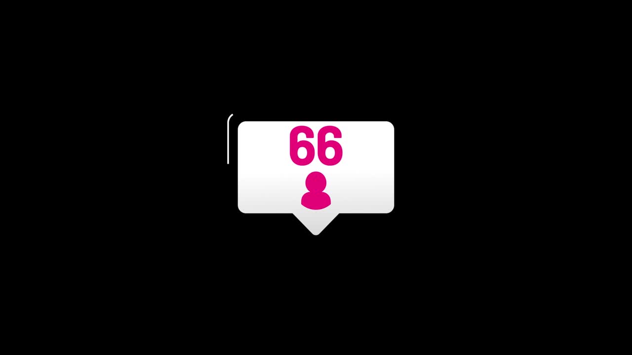 las solicitudes de amigos de las redes sociales icono, 4k, hasta 99 cuenta arriba, animación, video aislado alfa mate y fondo verde