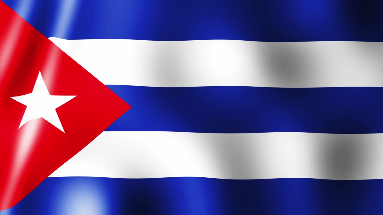 Bandiera nazionale di Cuba che sventola senza interruzioni