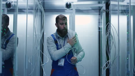 technician working in a data center