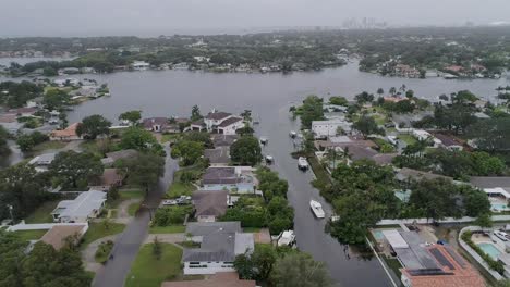 4k drone video of flooding caused by storm surge of hurricane idalia in st