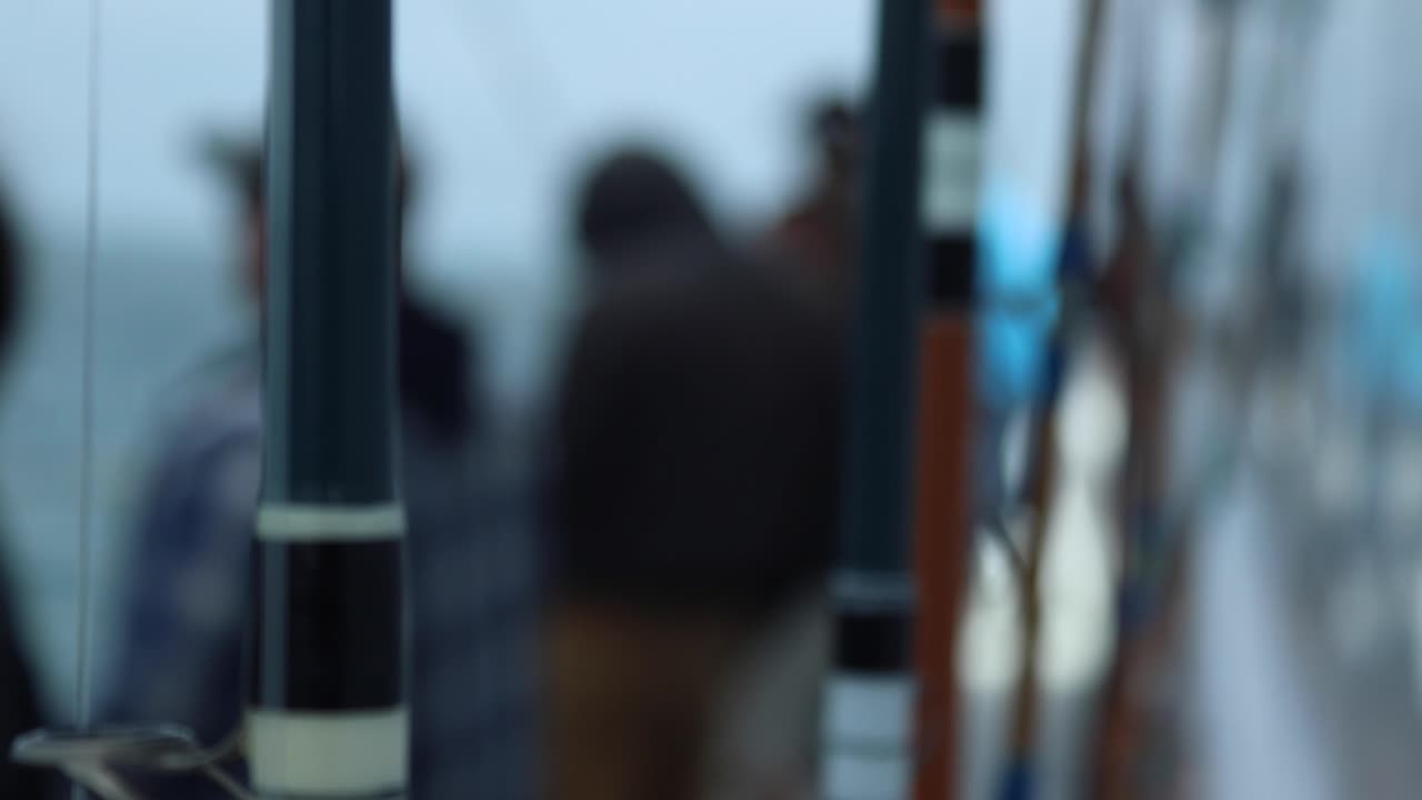 흐릿한 낚싯대의 클로즈업