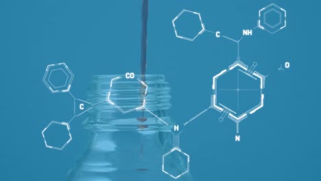 Animation-Chemischer-Symbole-über-Dem-Becher