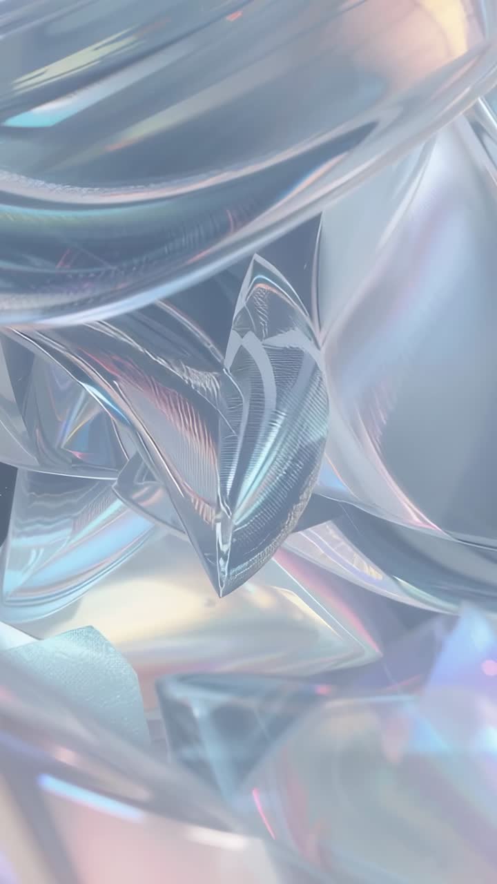 Vertical video: Shifting camera pulling central crystal closer in studio, revealing soft layers