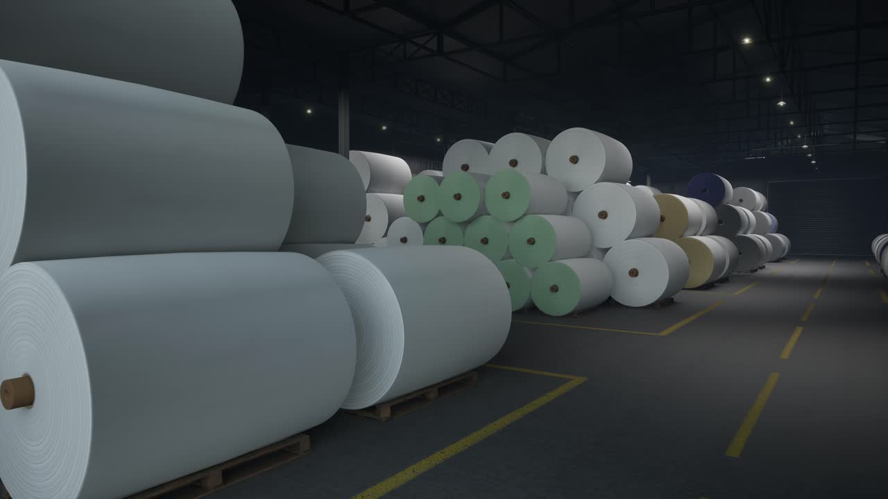 Paper Rolls in Warehouse
