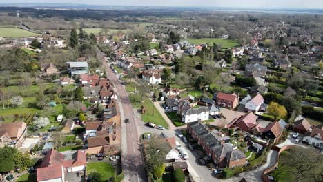 Pueblo-De-Stock-Essex-Reino-Unido-Imágenes-Aéreas-4k