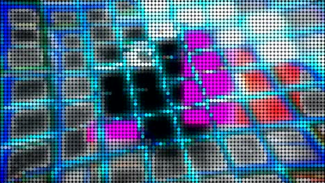puntos de pantalla abstracto fondo brillante, renderizado 3d generado por computadora, tecnología de visualización de led visualización de colores
