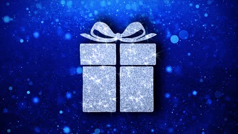 glittering gift box on blue background