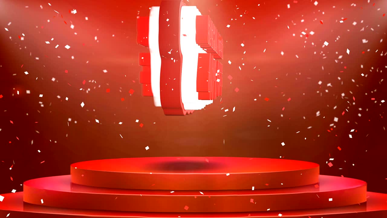 Special Offer 40 off  Text Animation Stage Podium Confetti Loop Animation