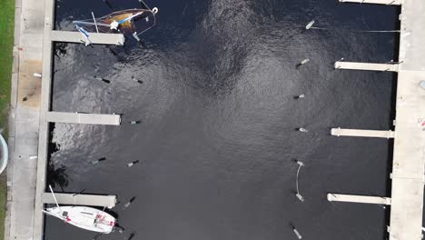 aerial view of marina near downtown ft