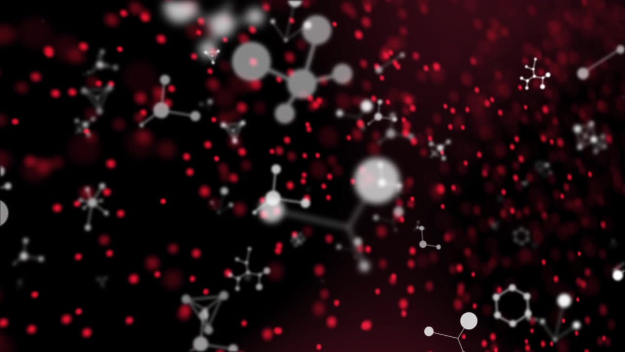 Struttura del DNA che si forma su strutture molecolari su sfondo nero