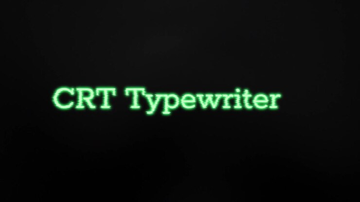 CRT Typewriter Text Effect on Black Background