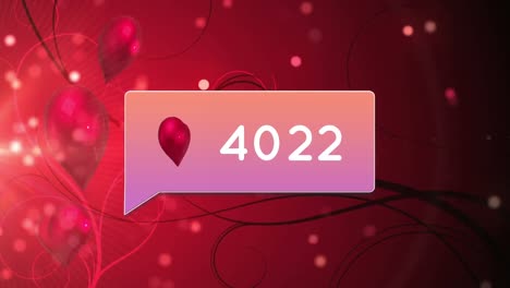 message bubble icon with heart and numbers