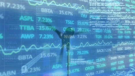 animación del procesamiento de datos financieros a través de la turbina eólica
