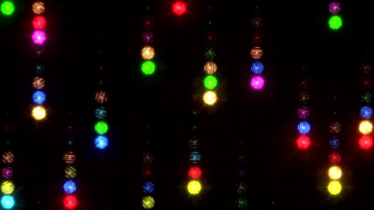 Colorful drops of spotlights