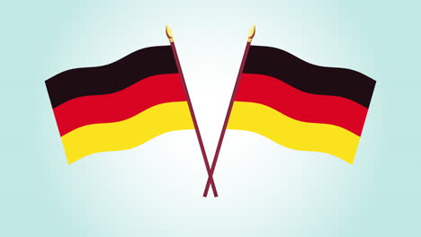 germany flag in poles crossed