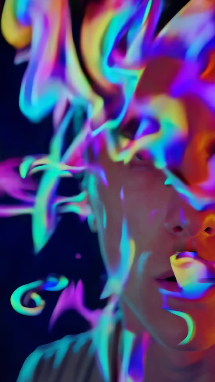 Ritratto astratto con luce al neon