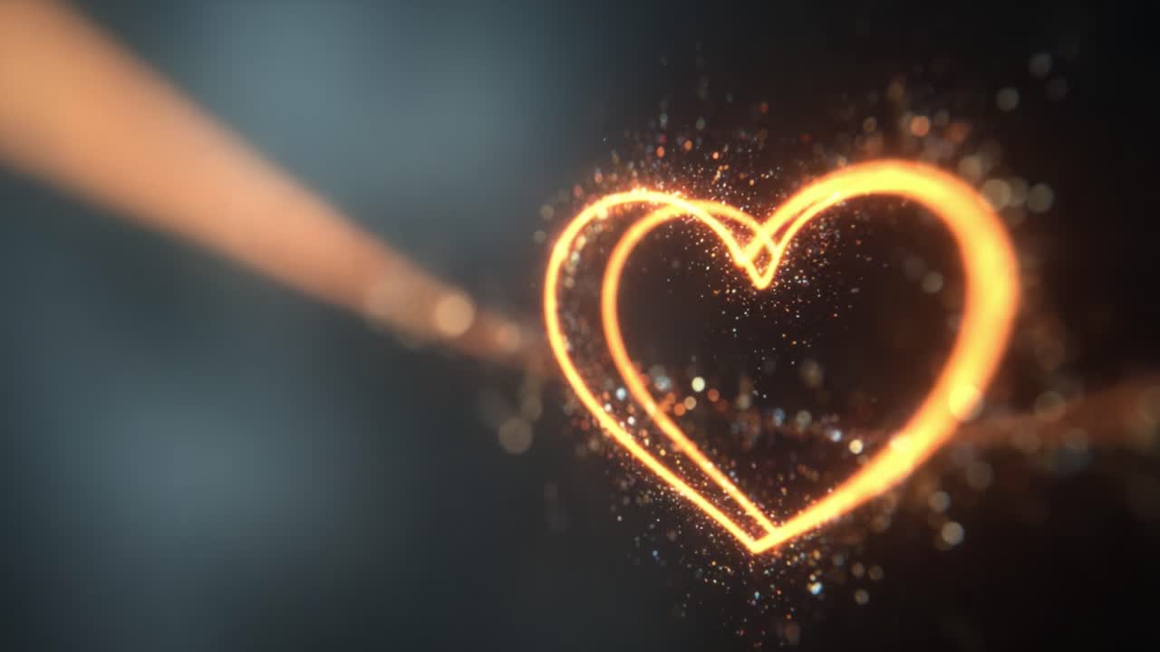 A Magical Transformation of a Sparkling Heart Through Glowing Particles, Capturing the Essence of Love and Connection in an Enchanting Visual Journey