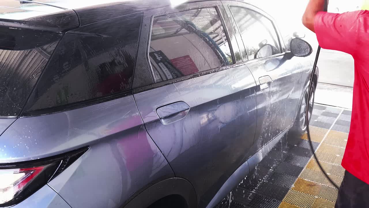 lavado de coches en curso