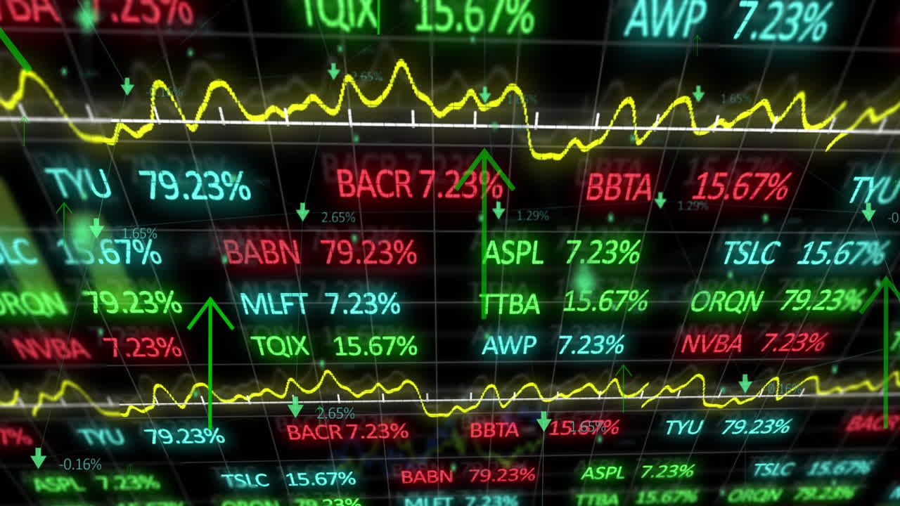 Animazione dell'elaborazione dati su sfondo nero